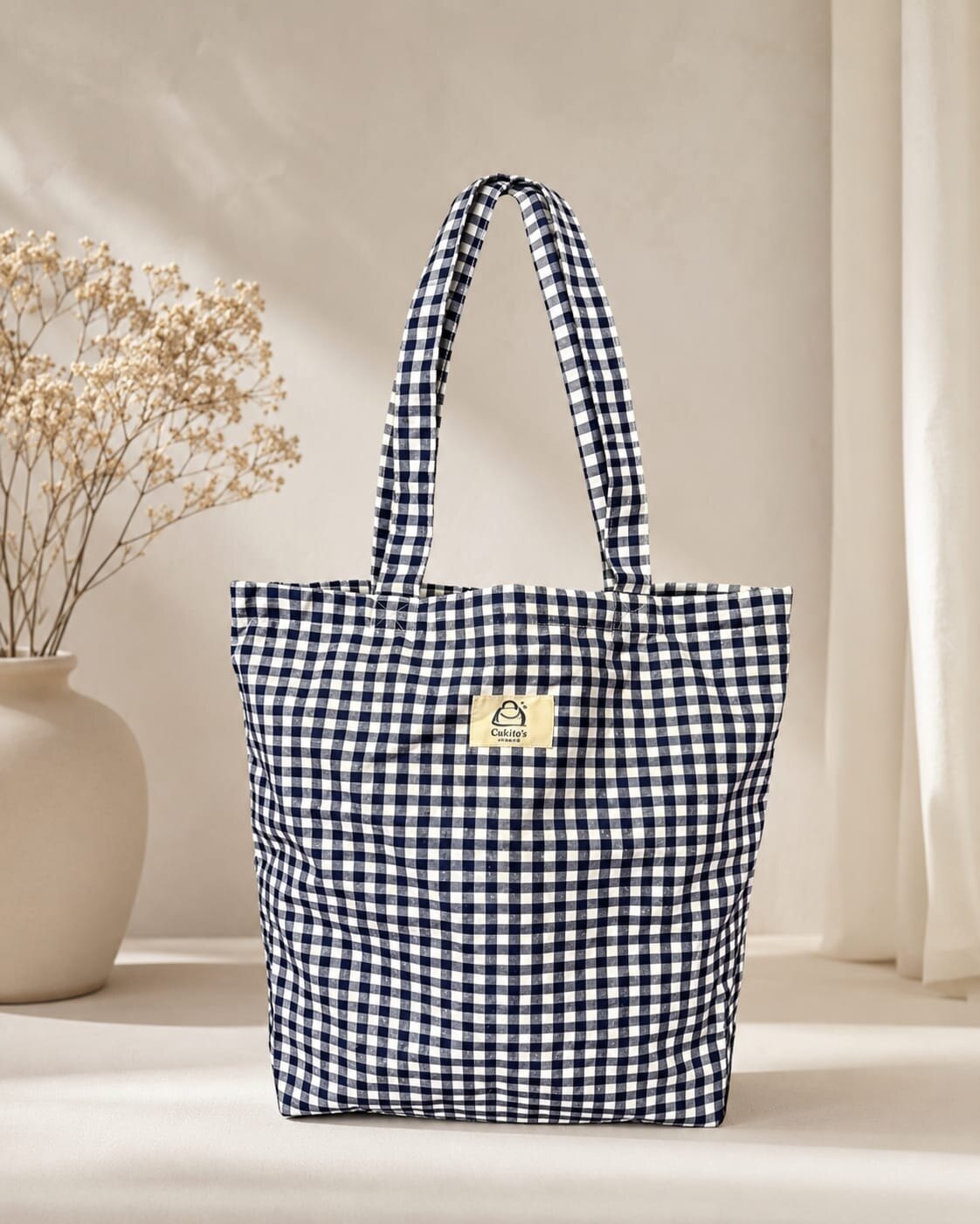 Bolsa tote de cuadros vichy de Cukito's Bag
