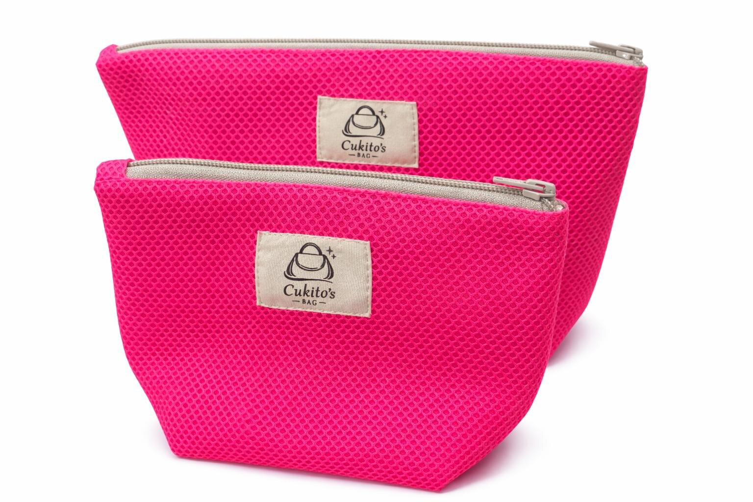 Neceseres de malla flúor rosa de Cukito's Bag