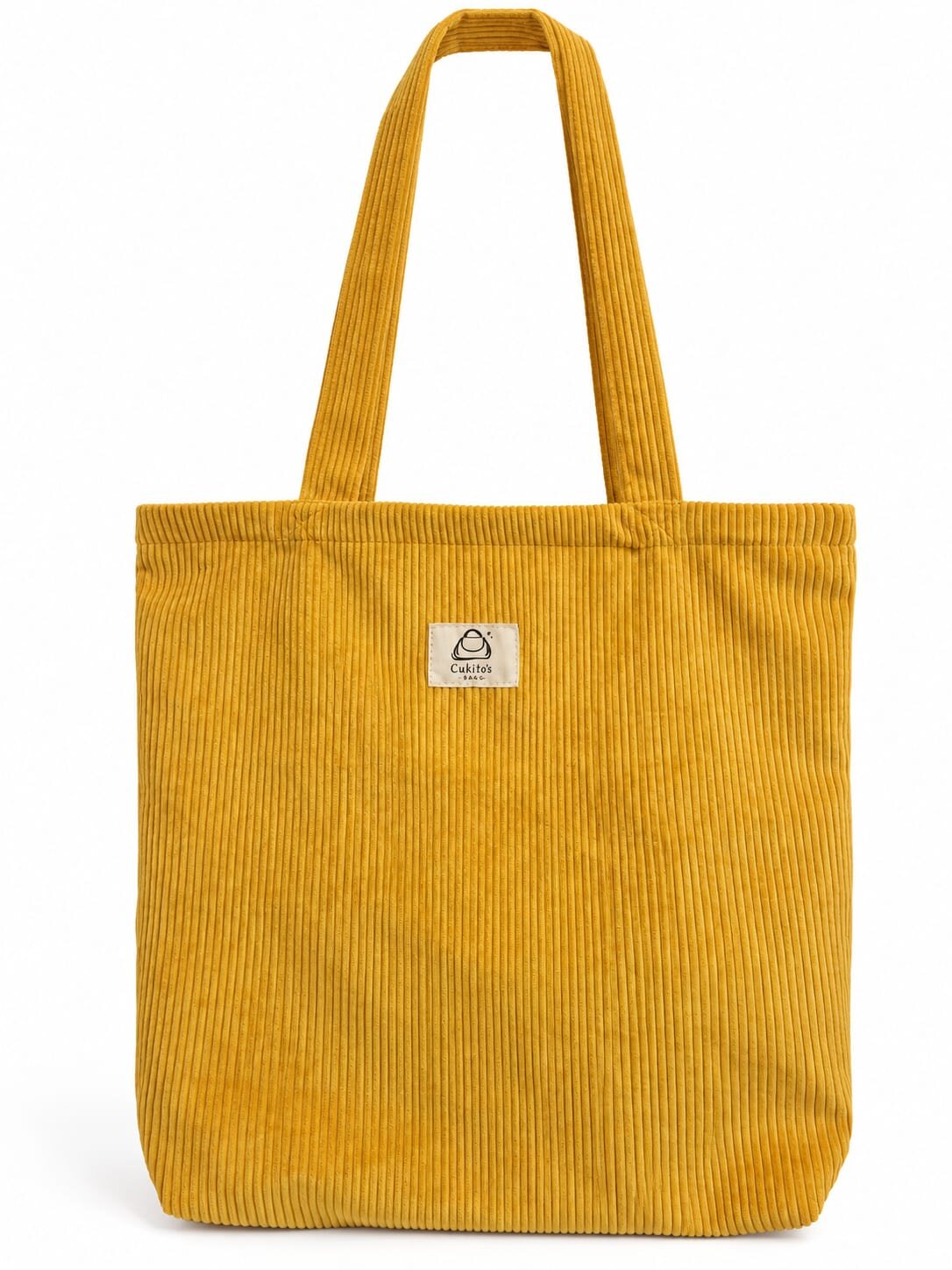 Bolsa Grande Con Cremallera Pana Mostaza