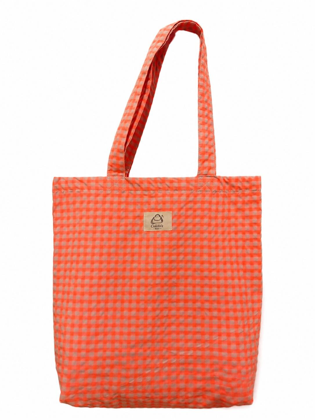 Bolsa Grande Sin Cremallera Vichy Coral