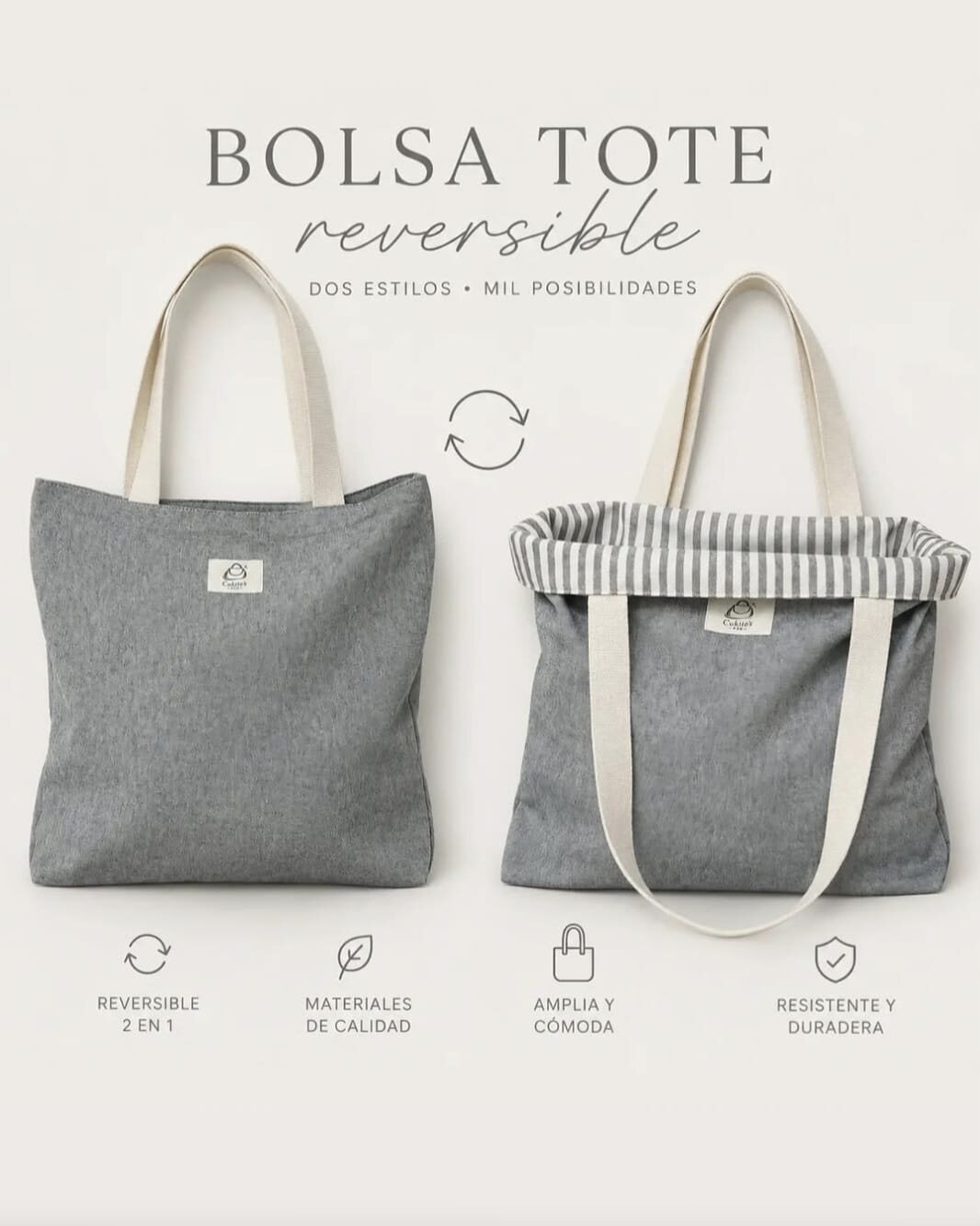 Bolsa Tote Reversible