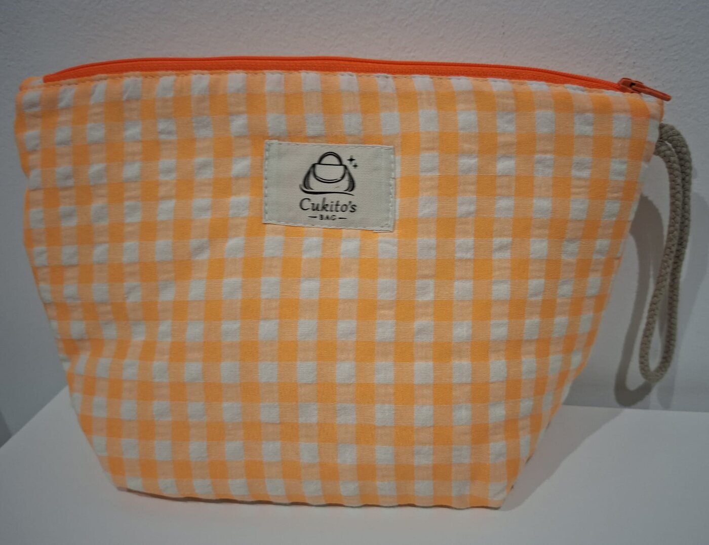 Neceser Grande Vichy Naranja (Cremallera Naranja)