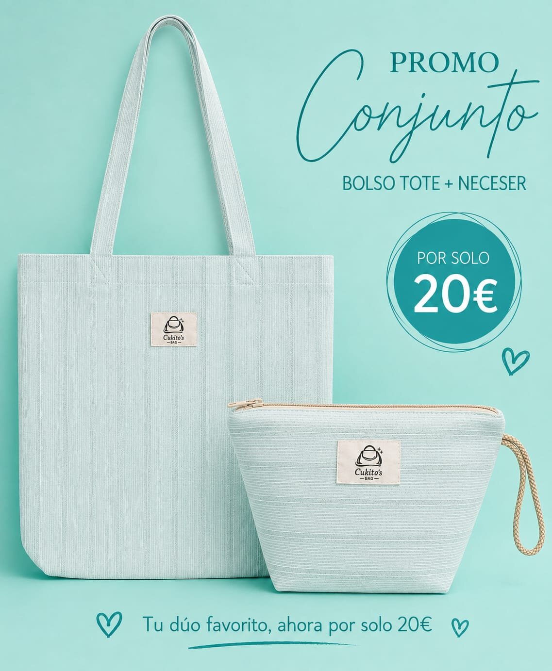 Pack Tote + Neceser · Menta